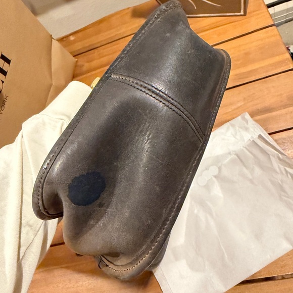 Vintage Dark Grey Leather Coach Crossbody Bag - Picture 10 of 11